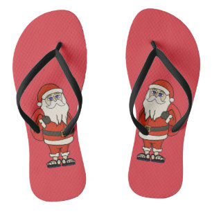 Santa Claus Christmas Flip Flops
