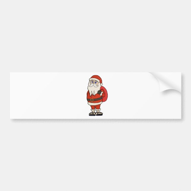 Santa Claus Christmas Flip Flops Bumper Sticker (Front)