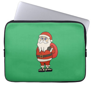Santa Claus Christmas Flip Flops Laptop Sleeve