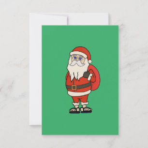 Santa Claus Christmas Flip Flops RSVP Card