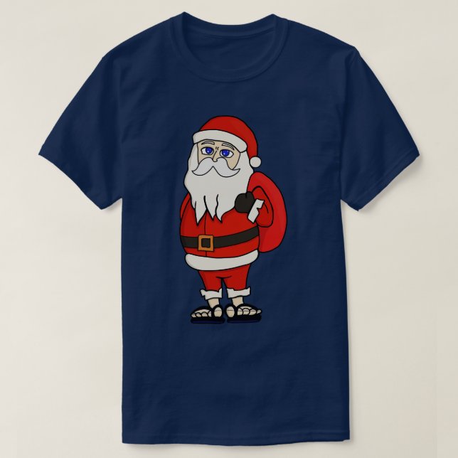 Santa Claus Christmas Flip Flops T-Shirt (Design Front)