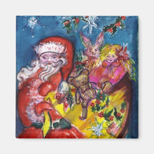 SANTA CLAUS, CHRISTMAS GIFT SACK AND TOYS MAGNET