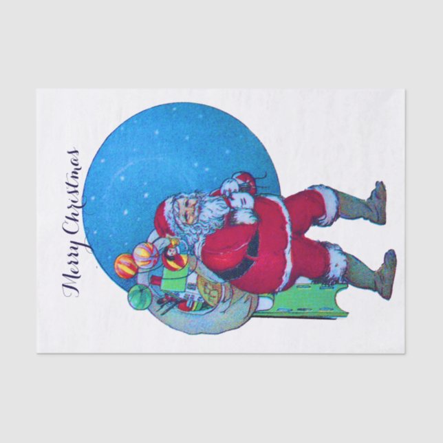 SANTA CLAUS ,CHRISTMAS GIFT SACK AND TOYS TISSUE PAPER (Front)