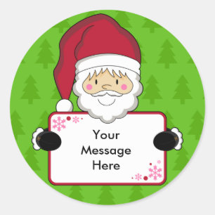 Santa Claus Christmas Gift Tag Sticker