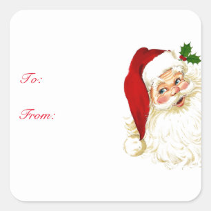 Santa Claus Christmas Gift Tag Stickers
