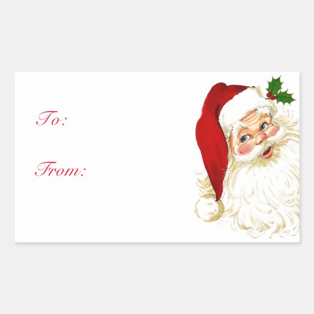 Santa Claus Christmas Gift Tag Stickers (Front)