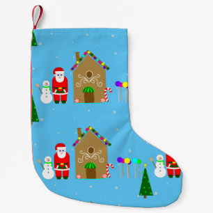 santa claus christmas gingerbread house small christmas stocking