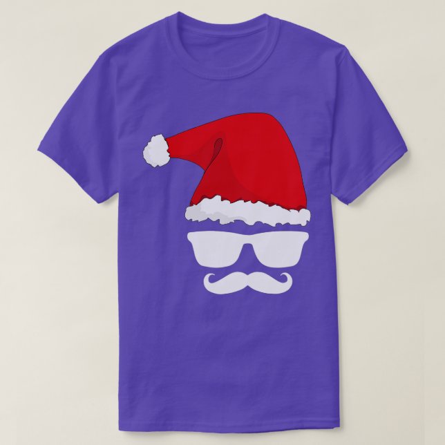 Santa Claus Christmas Hat Beard Sunglasses Christm T-Shirt (Design Front)
