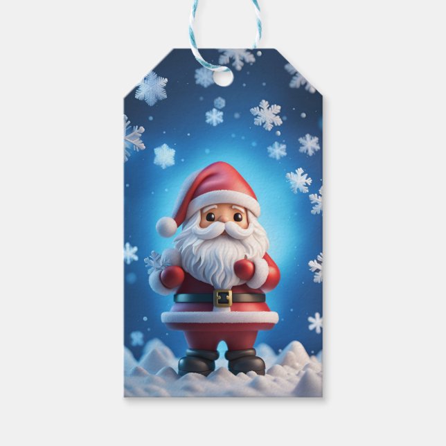Santa Claus Christmas Holiday Gift Tag (Front)