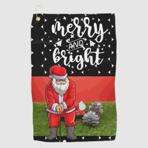 Santa Claus Christmas Holiday Merry and bright Golf Towel