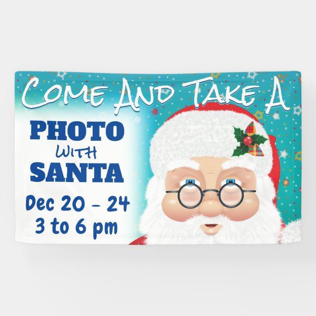 Santa Claus Christmas Holiday Photo Banner (Horizontal)