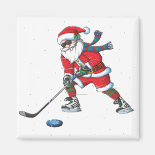 Santa claus christmas ice hockey gifts kids boys.p magnet