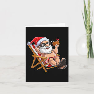 Santa Claus Christmas In July Boys Tropical Hawaii Card