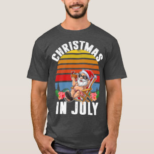 Santa Claus Christmas in July Boys Tropical Hawaii T-Shirt