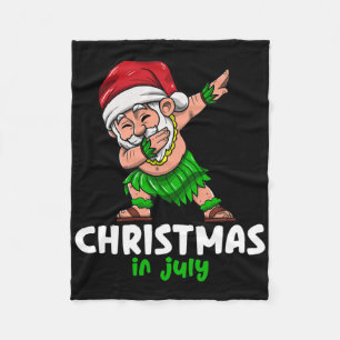 Santa Claus Christmas In July Celebration Summer V Fleece Blanket