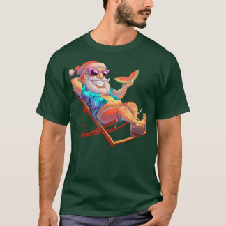 Santa Claus Christmas in July Summer Vacation Hawa T-Shirt