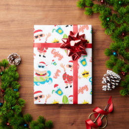 Santa Claus Christmas in July Wrapping Paper