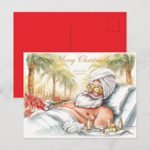 Santa Claus Christmas in Spa for Spa Lovers Postcard