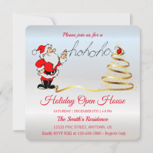 Santa Claus, Christmas magic Silver Holiday Card