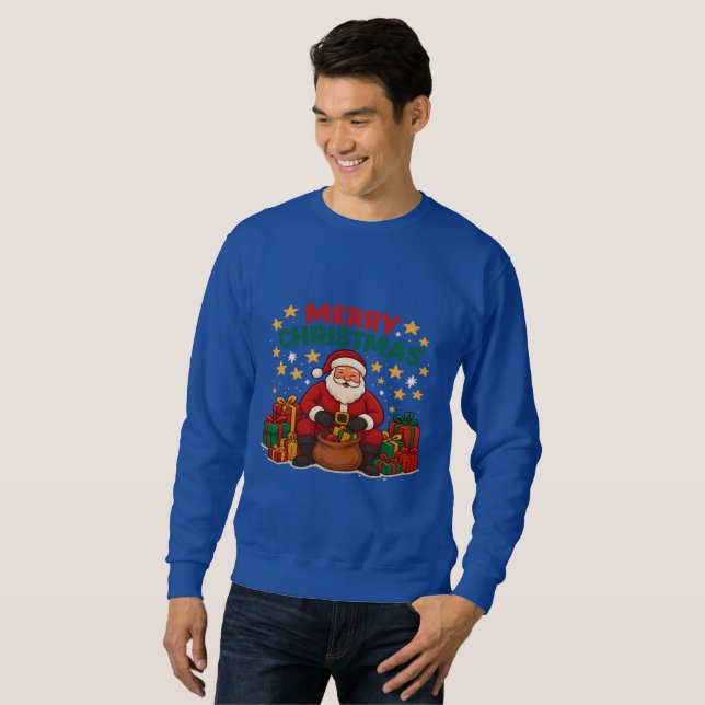 Santa Claus Christmas Men's Holiday Sweatshirt (Front Full)