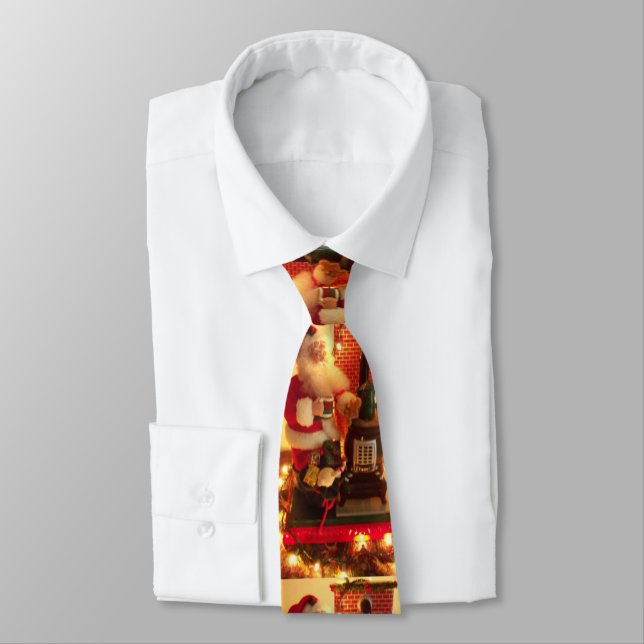 Santa Claus Christmas Men's Tie (Tied)