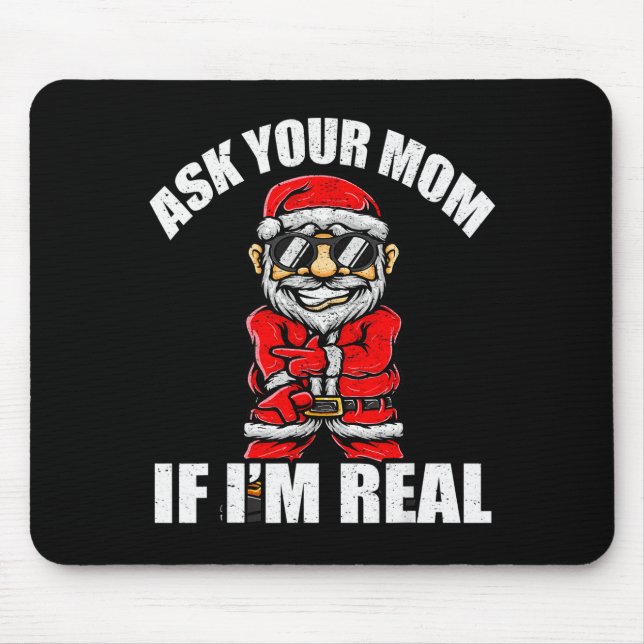 Santa Claus Christmas Naughty Shirt Adult Santa Cl Mouse Pad (Front)