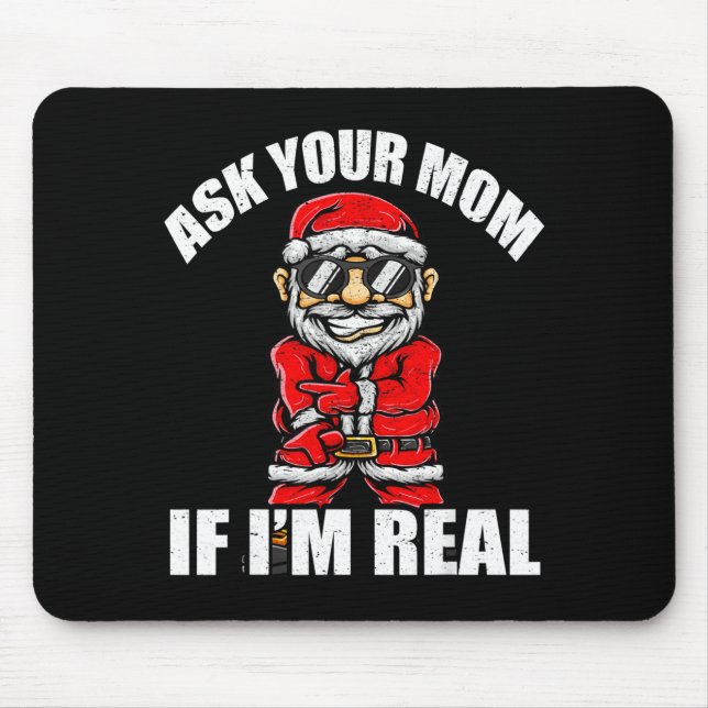 Santa Claus Christmas Naughty Shirt Adult Santa Cl Mouse Pad (Front)