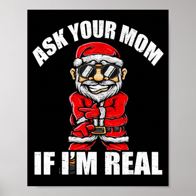 Santa Claus Christmas Naughty Shirt Adult Santa Cl Poster (Front)