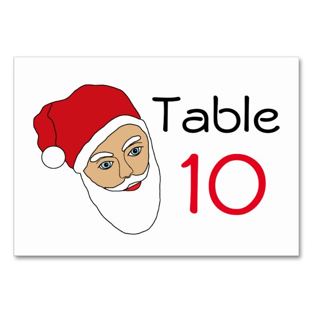 Santa Claus Christmas Number Table Number (Front)