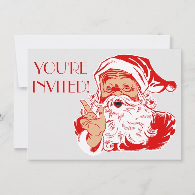 Santa Claus Christmas Party 2016 Invitations (Front)