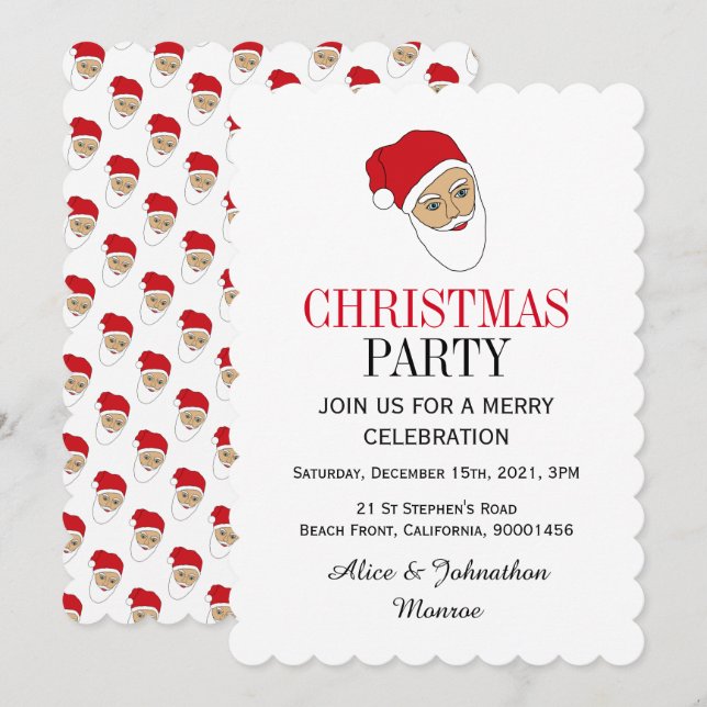 Santa Claus Christmas Party Invitation (Front/Back)