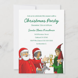 Santa Claus Christmas Party Invitation
