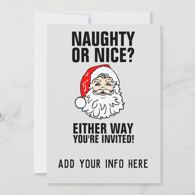 SANTA CLAUS CHRISTMAS PARTY INVITATIONS (Front)
