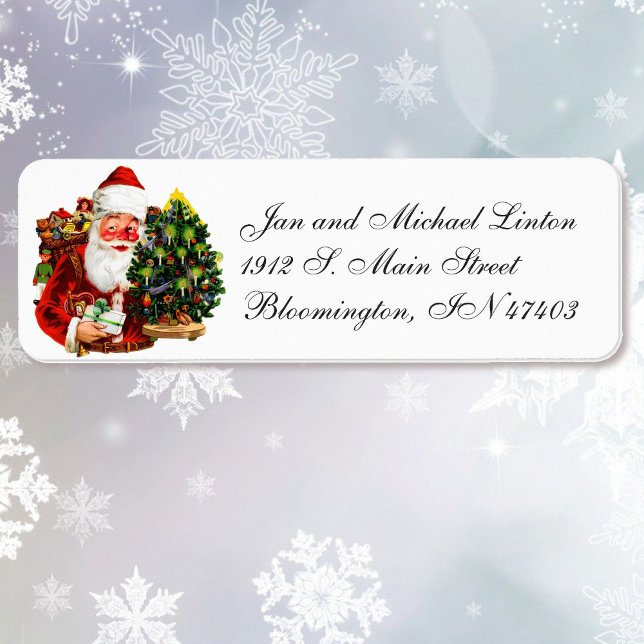 Santa Claus Christmas Personalise Return Address Label (Creator Uploaded)