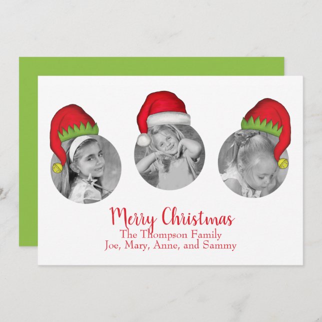 Santa Claus Christmas Photo Card Multi Photo (Front/Back)