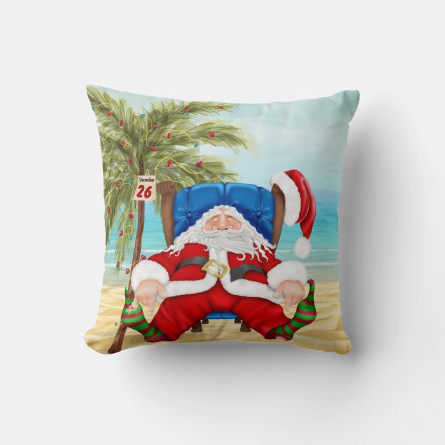 Santa Claus Christmas Pillow. Cushion (Front)