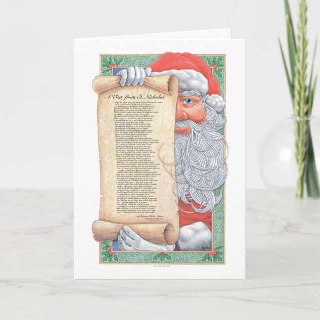Santa Claus Christmas Poem Card (Front)