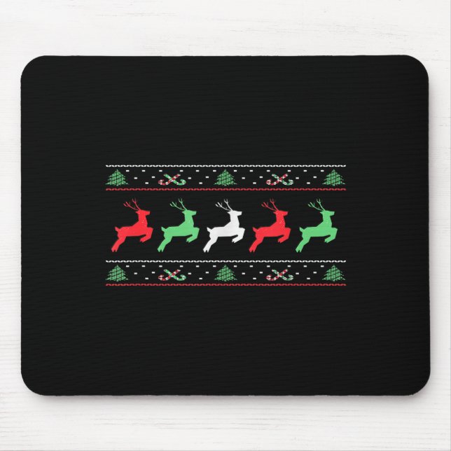 Santa Claus Christmas Reindeer Horn Xmas Christmas Mouse Pad (Front)