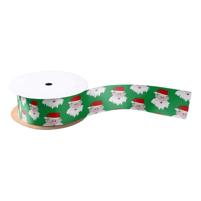 Santa Claus Christmas Satin Ribbon (Spool)