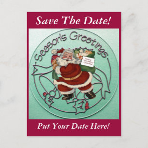 Santa Claus Christmas Save The Date Postcard