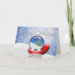 Santa Claus Christmas Snow Globe Holidays Blank Ho Holiday Card