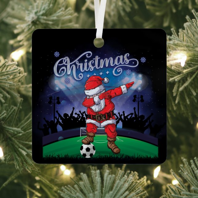  Santa Claus Christmas Soccer  Metal Tree Decoration (Insitu)