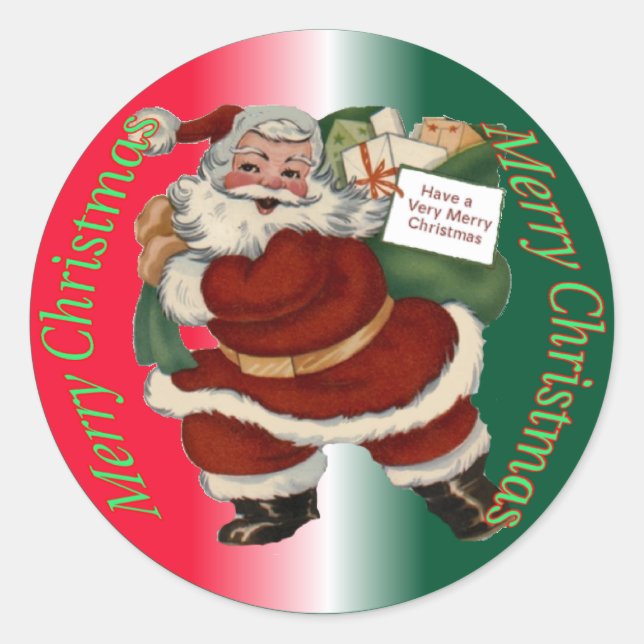 Santa Claus Christmas Sticker (Front)