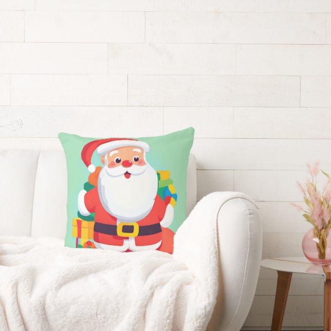 Santa Claus Christmas Throw Pillow (Couch)