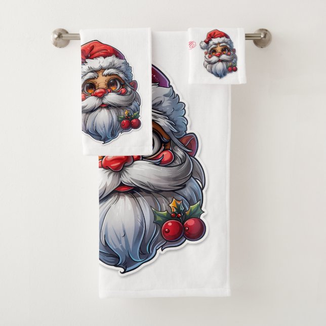 Santa Claus Christmas Towel Set  (Insitu)