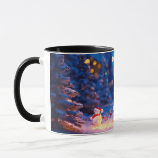 Santa Claus,Christmas tree 3D forest design mug