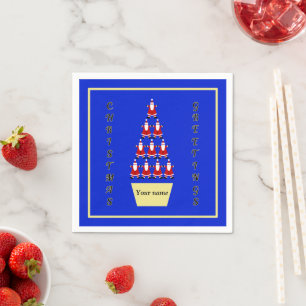 Santa Claus Christmas tree blue Personalise-It Napkin