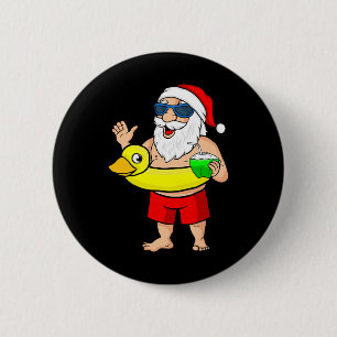 Santa Claus Christmas Tree Or Hawaii Duck Christma 6 Cm Round Badge