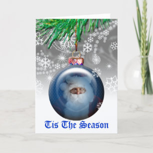 Santa Claus Christmas Tree Ornament Blank Inside Holiday Card