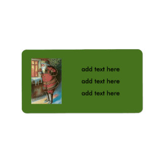 Santa Claus Christmas Tree Ornament Window Label